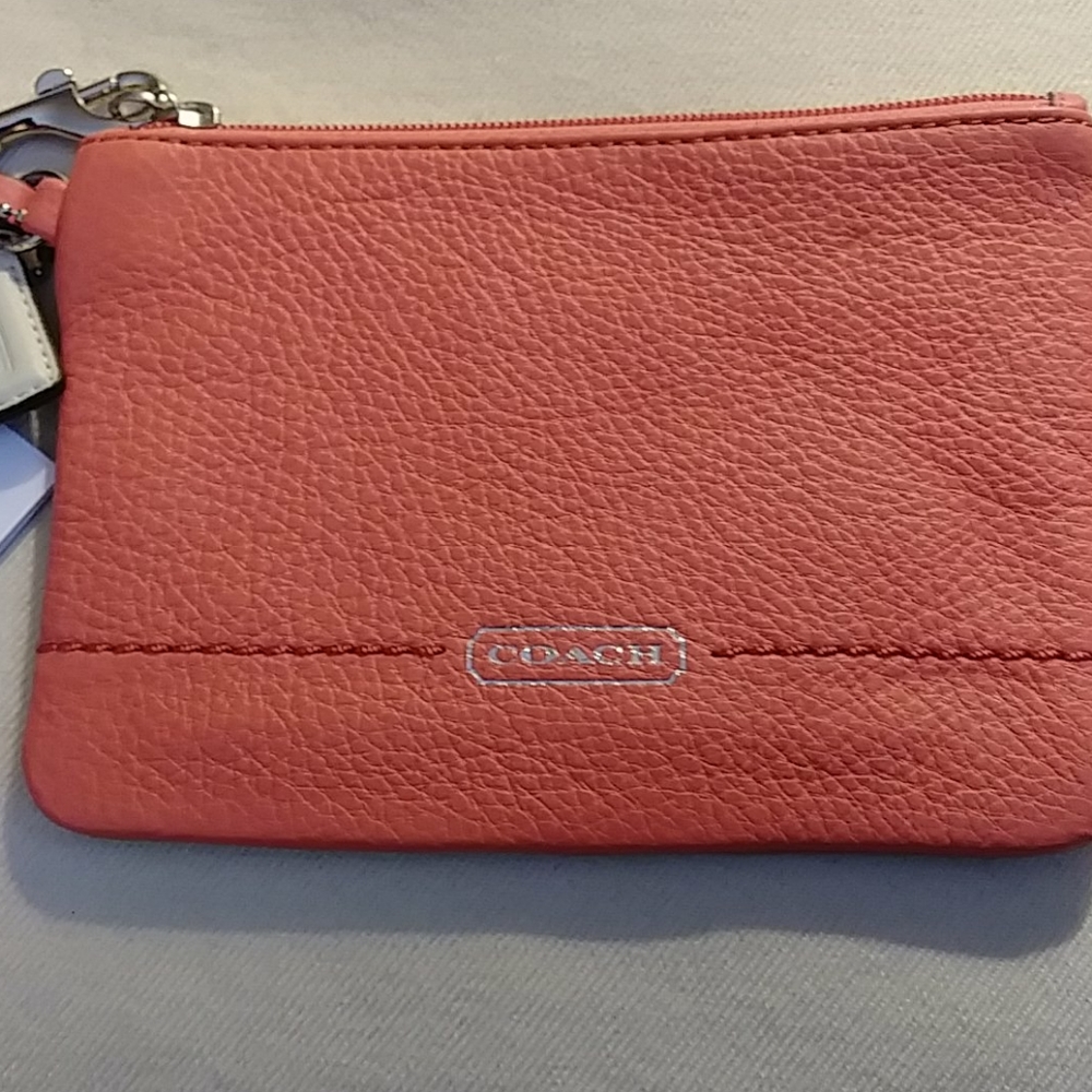 Coach Leather Tearose Wristlet